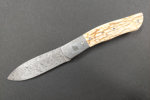 Folder<br /><hr />Klingenlänge: 80 mm<br />Gesamtlänge: 185 mm<br />Klingendicke: 2,6 mm<br />Griffmaterial: Mammut-Elfenbein<br />Klingenmaterial: Damaststeel